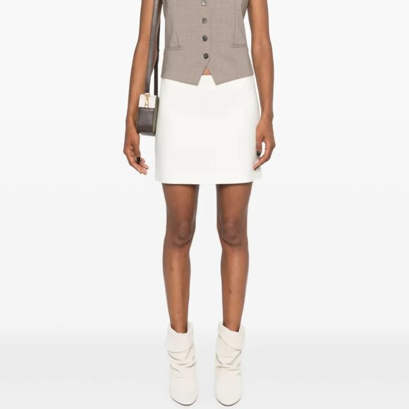 P.A.R.O.S.H. Dart Detail Winter Wool Mini Skirt - Picture 1 of 11